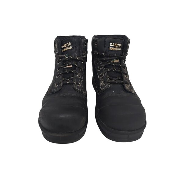 DAKOTA Men's 6'' 877 STEEL TOE STEEL PLATE Work Boots Black Size 9M - Picture 6 of 7